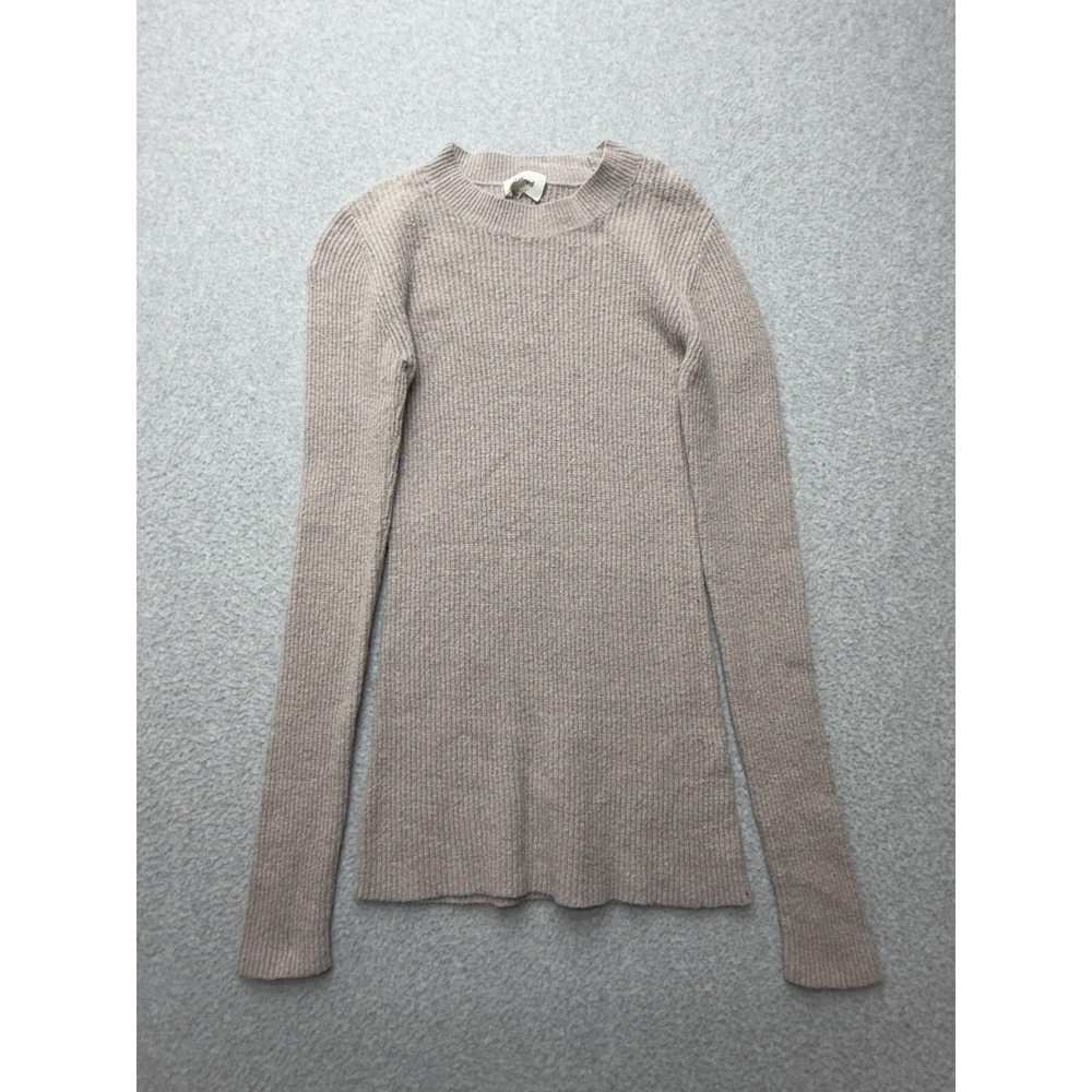 Wilfred‎ Sweater Womens Small Beige Cotton Nylon Knit Ribbed Crewneck Pullover